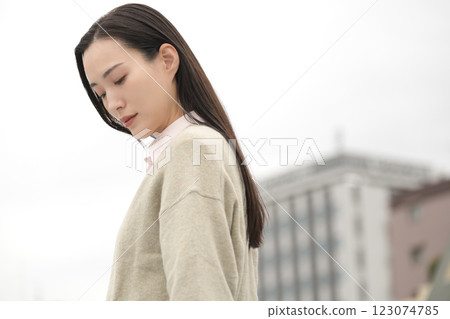 站在城市的女商人 123074785