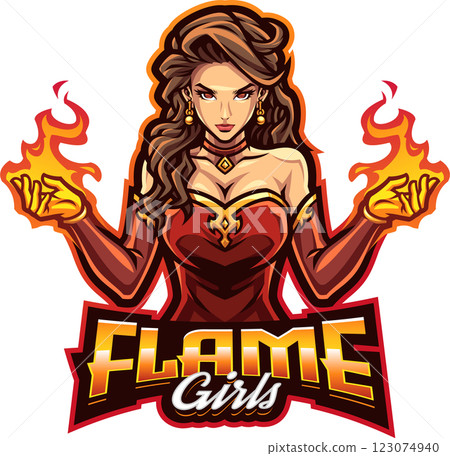 Flame girls esport mascot Flame girls esport mascot 123074940