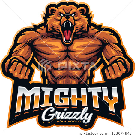 Mighty grizzly mascot Mighty grizzly mascot 123074943