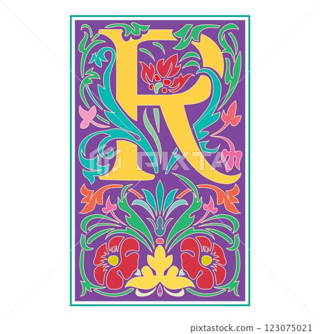 victoriana Initial Caps Font Capital Letter R vector design victoriana Initial Caps Font Capital Letter R vector design 123075021