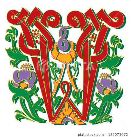 Masselle Initial Caps Font Capital Letter W vector design Masselle Initial Caps Font Capital Letter W vector design 123075072