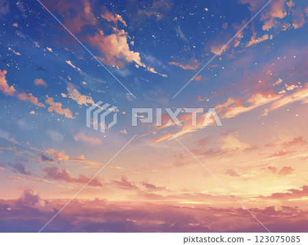 美麗的夕陽天空AI圖像 123075085