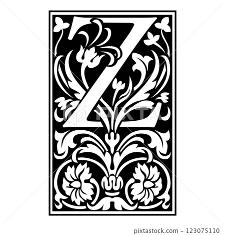 victoriana Initial Caps Font Capital Letter Z vector design victoriana Initial Caps Font Capital Letter Z vector design 123075110