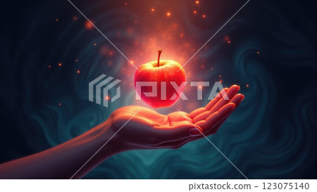 Radiant Forbidden Fruit in Hand 123075140