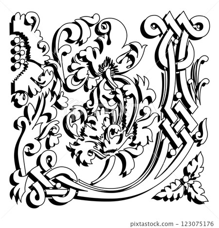 Masselle Initial Caps Font Capital Letter J vector design 123075176