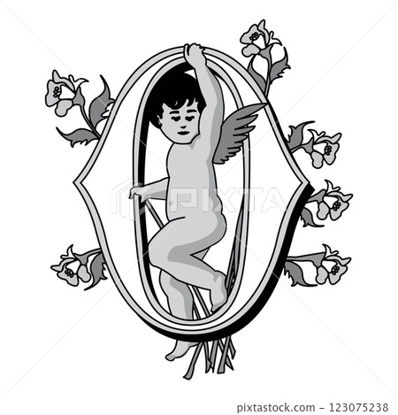 Cherubs Initial Caps Font Capital Letter O vector design 123075238