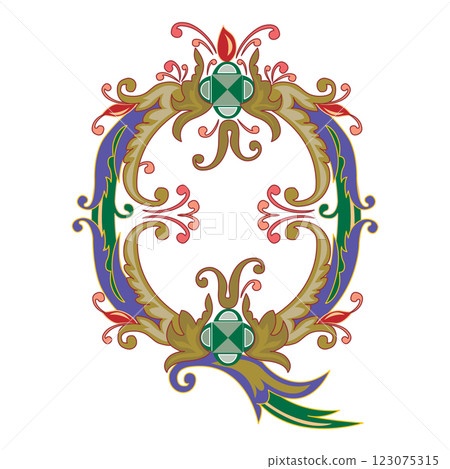 Vincente Initial Caps Font Capital Letter Q vector design 123075315