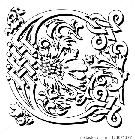 Masselle Initial Caps Font Capital Letter C vector design Masselle Initial Caps Font Capital Letter C vector design 123075377