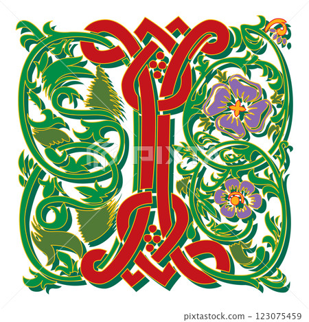 Masselle Initial Caps Font Capital Letter I vector design 123075459