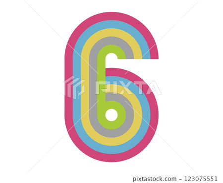 6 Number Design Rainbow Color 2 123075551