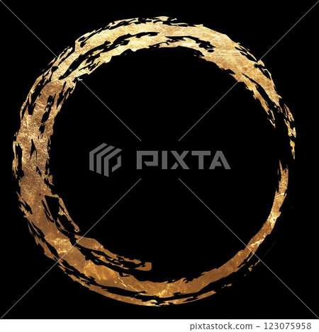 用金箔刷繪製的圓形設計框架 123075958