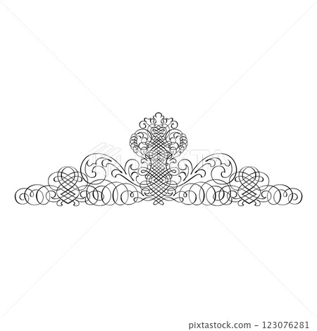 Abstract arabic Vintage Decorative Calligraphy Ornamental Silhouette symbol for tattoo isolated vector 123076281