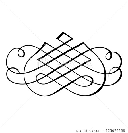 Abstract arabic Vintage Decorative Calligraphy Ornamental Silhouette symbol for tattoo isolated vector 123076368