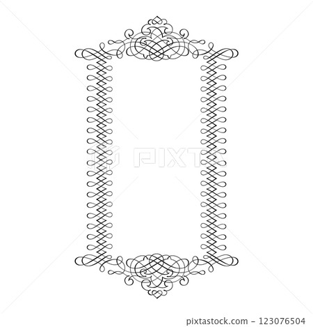 Vintage forged floral classic calligraphic retro vignette scroll frames ornamental design elements black set isolated vector Vintage forged floral classic calligraphic retro vignette scroll frames ornamental design elements black set isolated vector 123076504