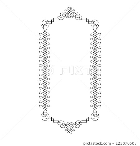 Vintage forged floral classic calligraphic retro vignette scroll frames ornamental design elements black set isolated vector Vintage forged floral classic calligraphic retro vignette scroll frames ornamental design elements black set isolated vector 123076505