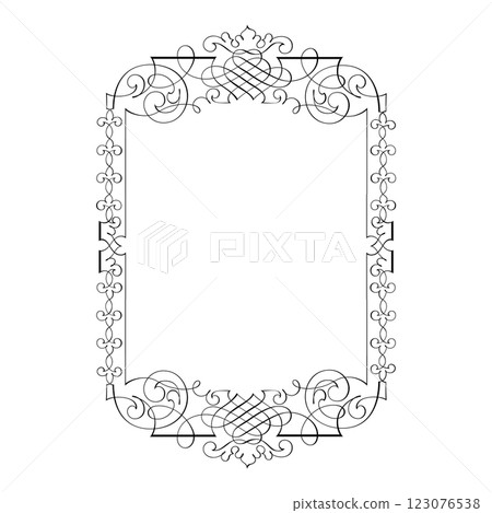 Vintage forged floral classic calligraphic retro vignette scroll frames ornamental design elements black set isolated vector Vintage forged floral classic calligraphic retro vignette scroll frames ornamental design elements black set isolated vector 123076538