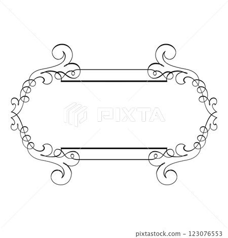 Vintage forged floral classic calligraphic retro vignette scroll frames ornamental design elements black set isolated vector Vintage forged floral classic calligraphic retro vignette scroll frames ornamental design elements black set isolated vector 123076553