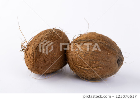 Two Unique Dried Fruits with Natural Fibers and Earthy Exterior Contextualized Amidst a White Background for Pure Aesthetic Appeal and Clarity of Details and Texture Two Unique Dried Fruits with Natural Fibers and Earthy Exterior Contextualized Amidst a White Background for Pure Aesthetic Appeal and Clarity of Details and Texture 123076617
