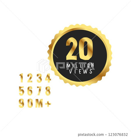 2m count views two million views golden awards badge 2m count views two million views golden awards badge 123076832
