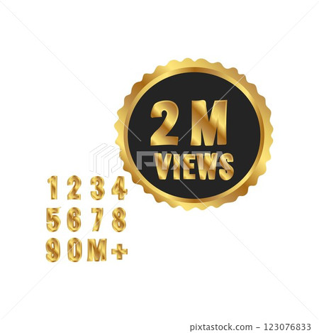 2m count views two million views golden awards badge 2m count views two million views golden awards badge 123076833