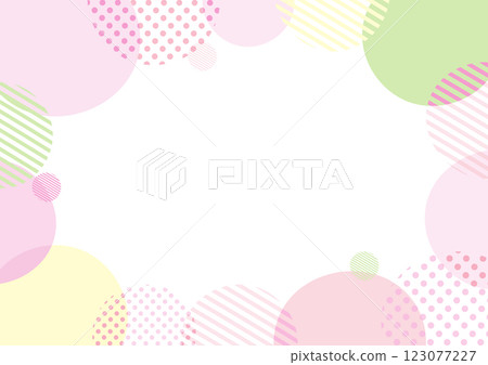 Cute hand drawn polka dot frame, spring background illustration 123077227