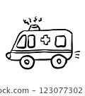 救護車的簡單手繪插圖 123077302