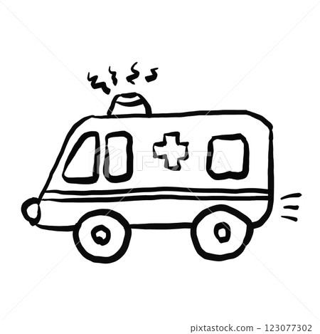 救護車的簡單手繪插圖 123077302