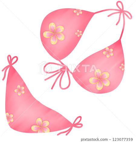 Brightly colored bikini swimsuit 123077359