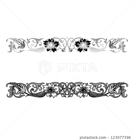 Retro design original floral vintage emblems chalkboard set isolated vector 123077396