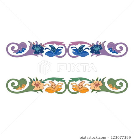 Retro design original floral vintage emblems chalkboard set isolated vector 123077399