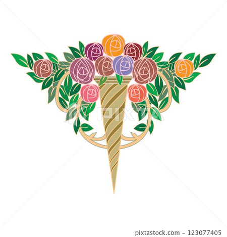 Retro design original floral vintage emblems chalkboard set isolated vector Retro design original floral vintage emblems chalkboard set isolated vector 123077405