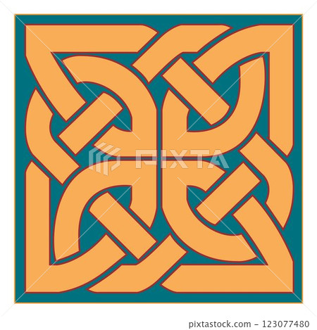old world Vintage ornament knot Celtic decorative element set isolated vector 123077480