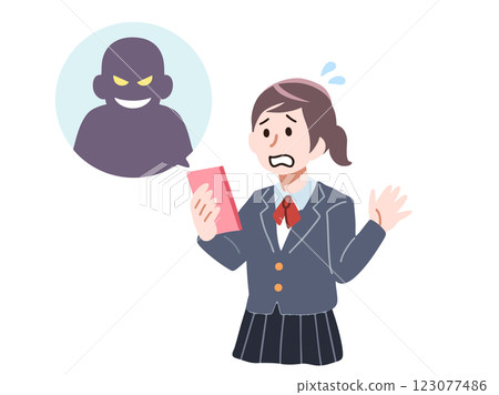 女學生因智慧型手機而面臨危險 女學生因智慧型手機而面臨危險 123077486