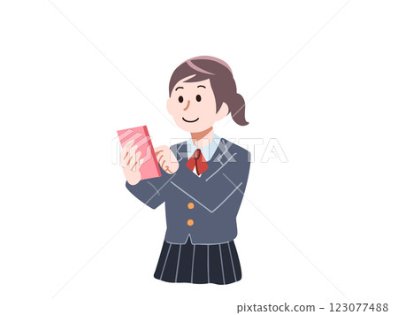 操作智能手機的女學生 123077488