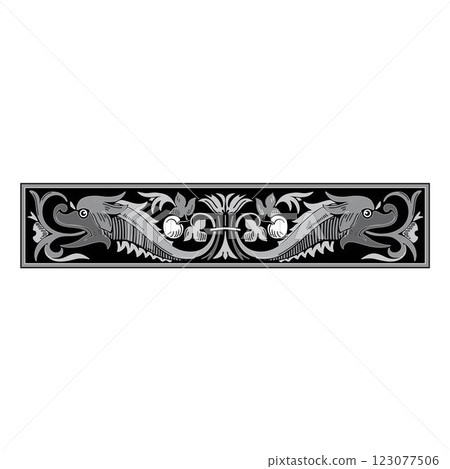 Vintage floral classic calligraphic retro vignette scroll frames ornamental design elements black set isolated vector 123077506