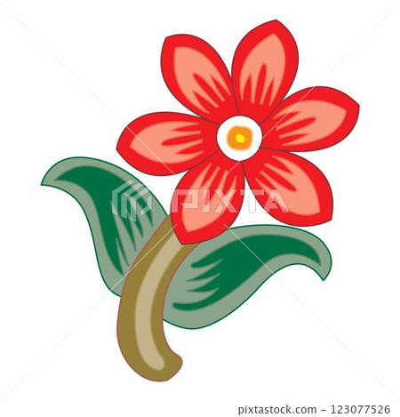 Vintage retro floral calligraphic art decorative elements colored sketch set with flowers isolated vector 123077526