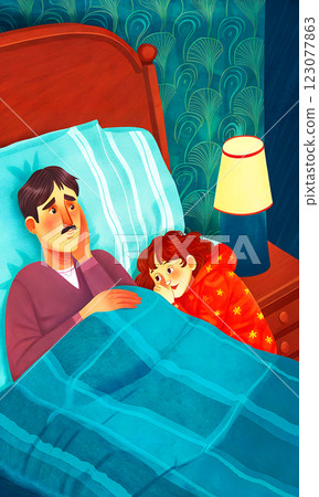 Comforting a Child at Night Creating Bonds and Providing Security and Peaceful Dreams 123077863