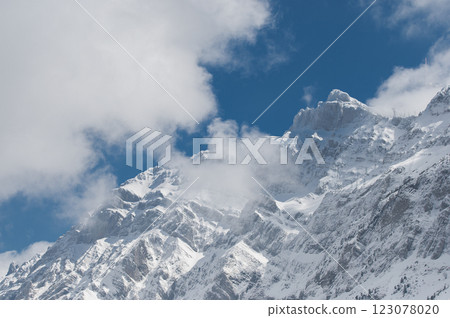View on Santis mountain peak in the Alpstein massif of northeastern Switzerland. View on Santis mountain peak in the Alpstein massif of northeastern Switzerland. 123078020