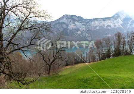 A view of Lake Walensee in Switzerland 123078149