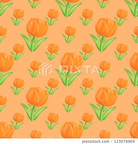 seamless pattern with tulips 123078969
