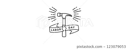 Hammer for labor on labor day. 123079053