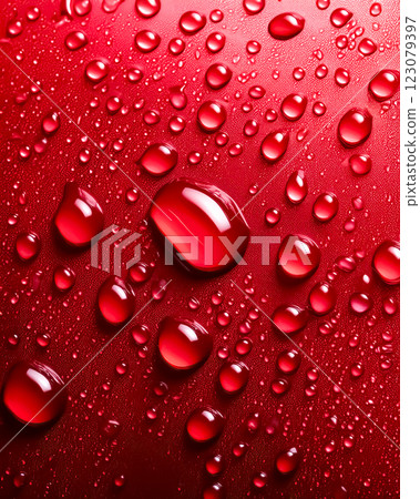 Image of water droplets and a water-repellent car hood Image of water droplets and a water-repellent car hood 123079397