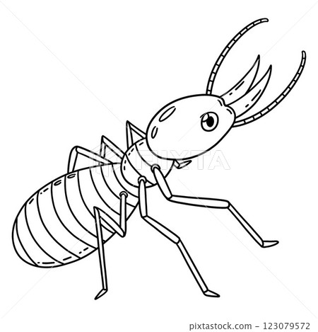 Insect Termite Animal Isolated Coloring Page  123079572