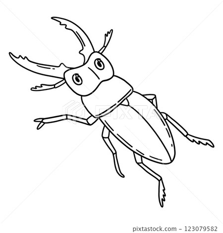 Insect Stag Beetle Animal Isolated Coloring Page Insect Stag Beetle Animal Isolated Coloring Page 123079582