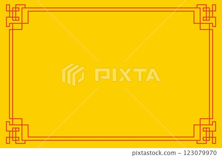 Chinese-style frame illustration yellow 123079970