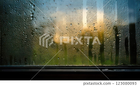 AI 圖片:沾滿水滴的窗玻璃 AI 圖片:沾滿水滴的窗玻璃 123080093