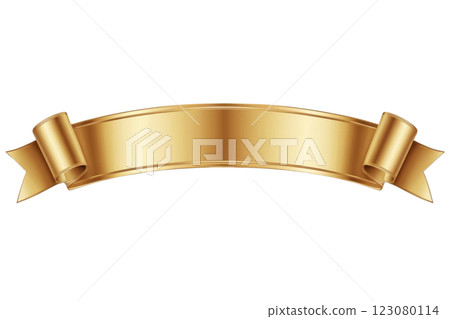 PNG Elegant gold ribbon banner illustration 123080114