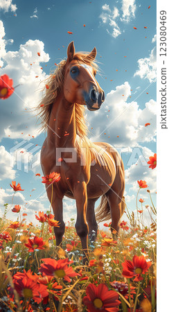 Foal, horse, veterinary, ranch, farm 123080469