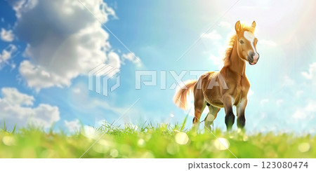Foal, horse, veterinary, ranch, farm 123080474