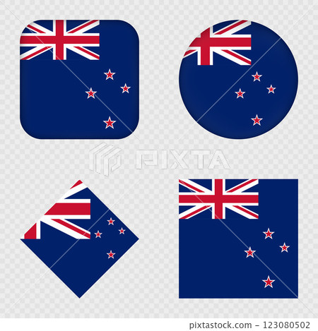 New Zealand Flag Icons Pack. Vector illustration. New Zealand Flag Icons Pack. Vector illustration. 123080502